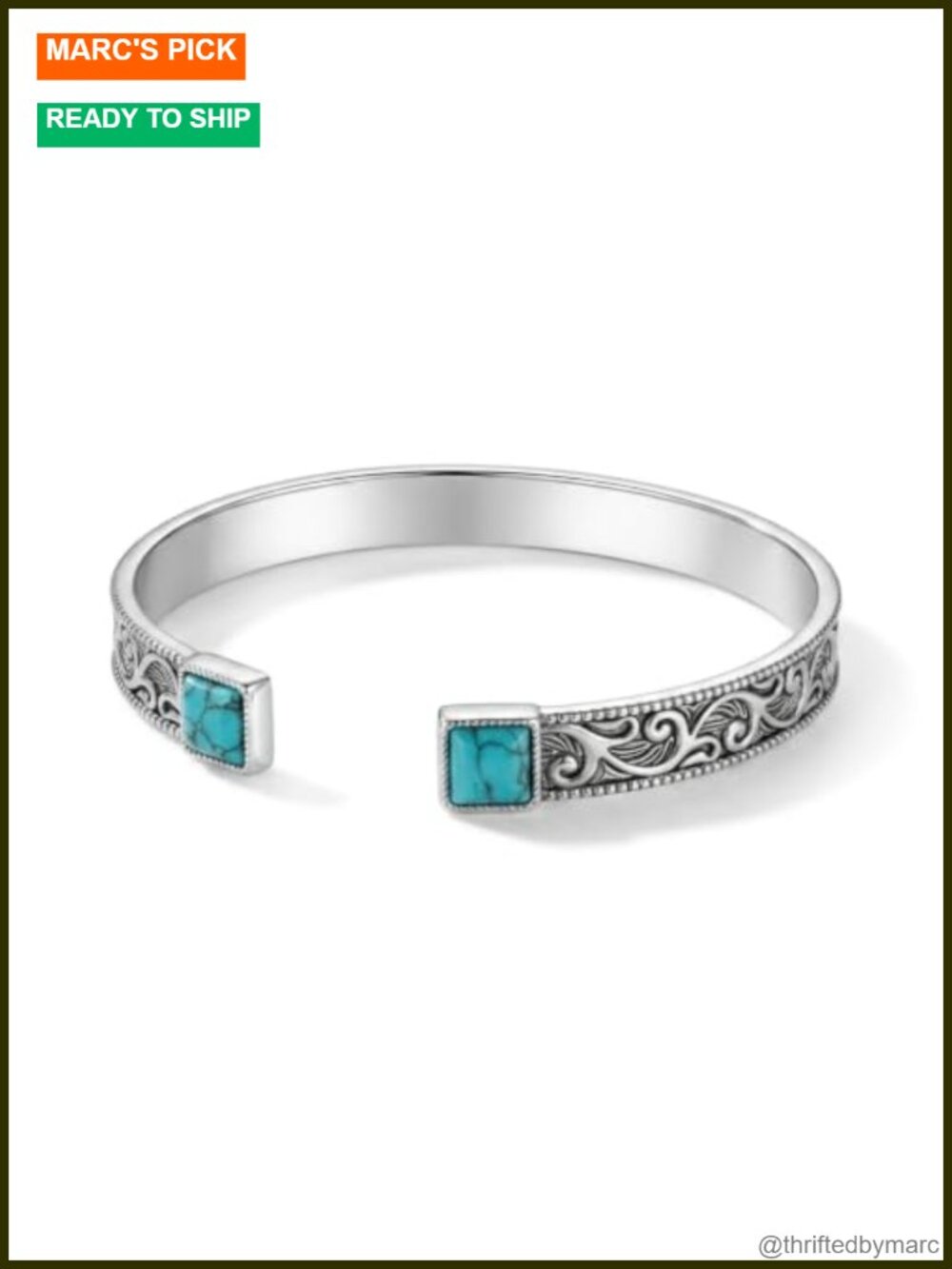 Turquoise Cuff Bracelet Western Bangle Open Cuff Cowgirl Jewelry for Women